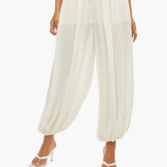 Just Fab Shirred Chiffon Harem Pants - Picture 3 of 8